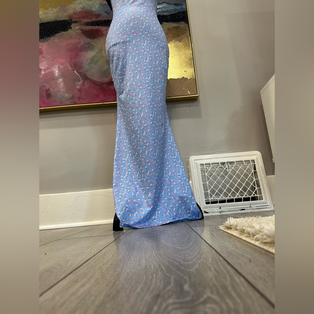 Floral Blue Maxi Skirt - Picture 4 of 4